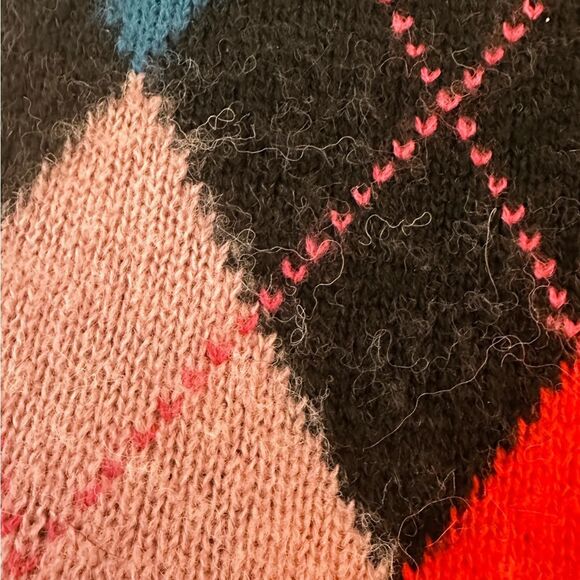 Colorful Rails Argyle Sleeveless Sweater Vest - Size XS - Picture 4 of 11